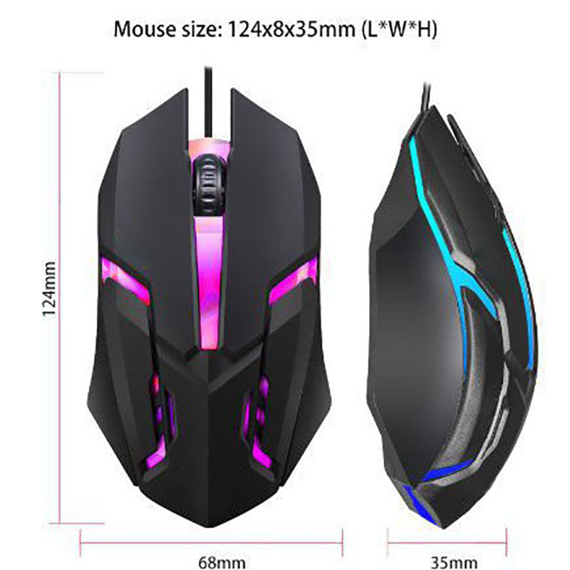 Wired Gaming Mouse – USB E-Sports Mouse with Colorful Breathing Light and Ergonomic Design for Office & Gaming