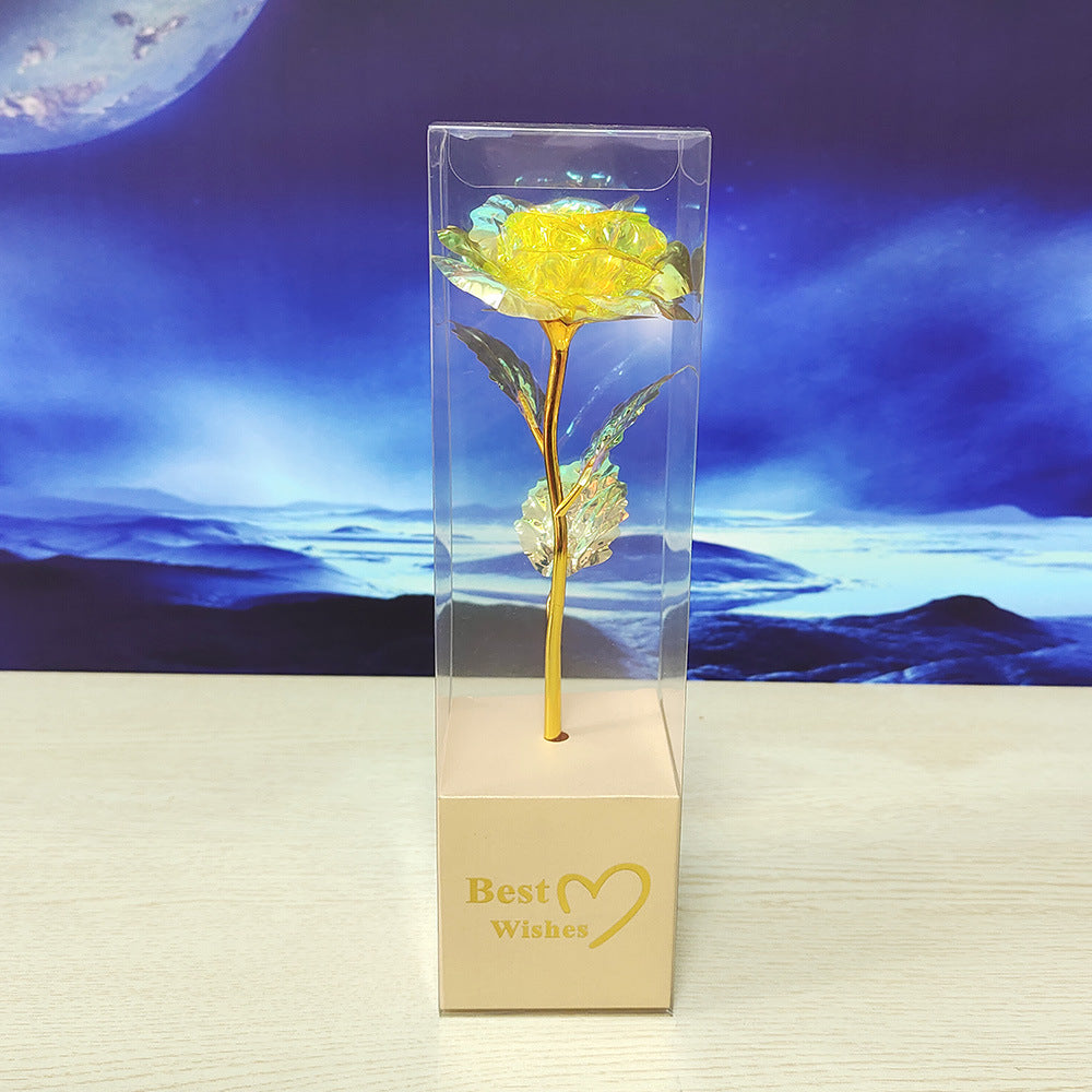 Colorful Gold-Foil Rose – Artificial Eternal Flower Gift for Valentine’s Day, Mother’s Day, and Christmas