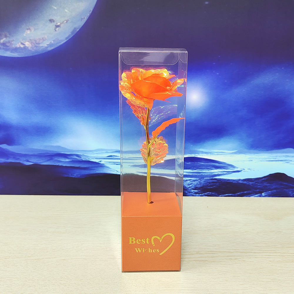 Colorful Gold-Foil Rose – Artificial Eternal Flower Gift for Valentine’s Day, Mother’s Day, and Christmas