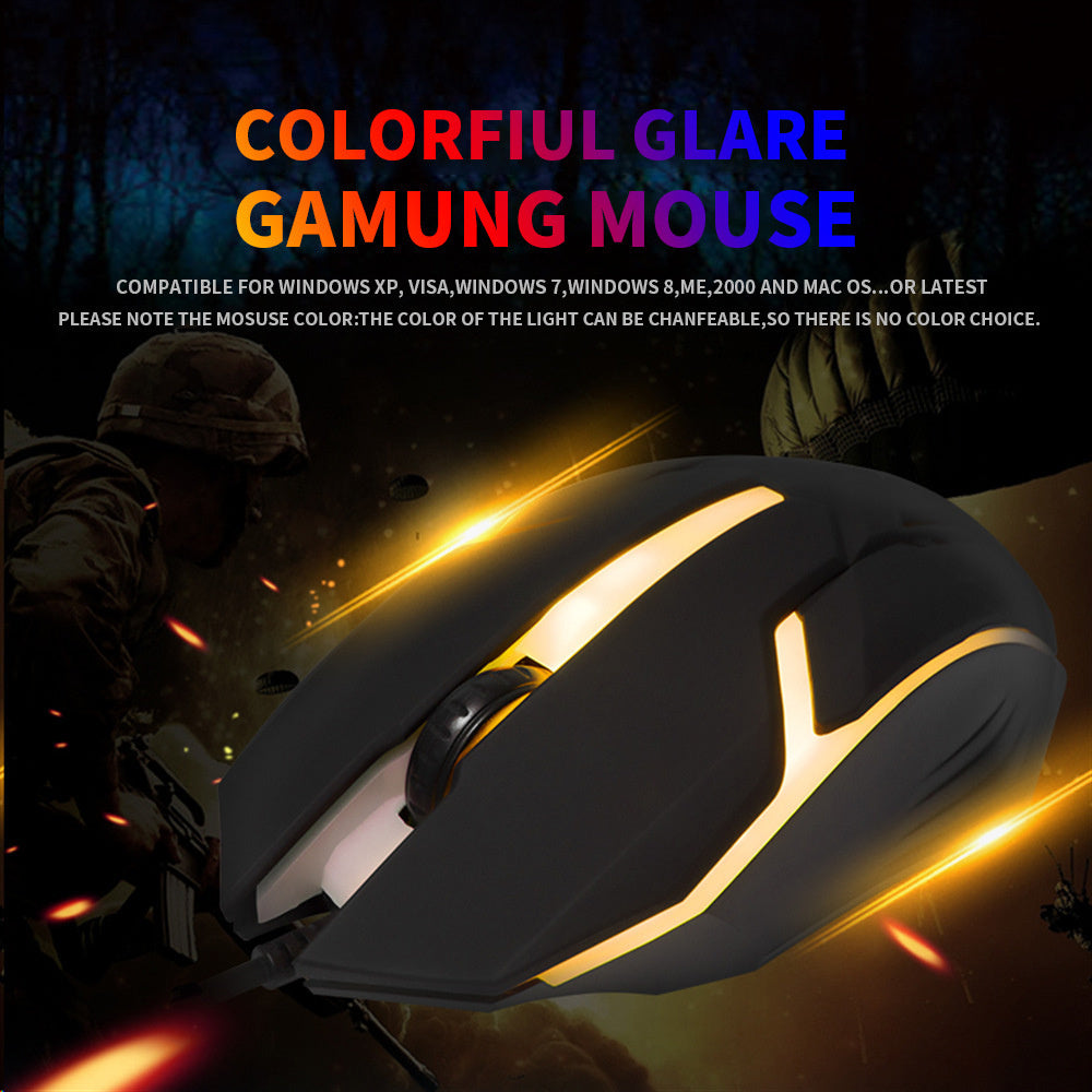 Wired Gaming Mouse – USB E-Sports Mouse with Colorful Breathing Light and Ergonomic Design for Office & Gaming