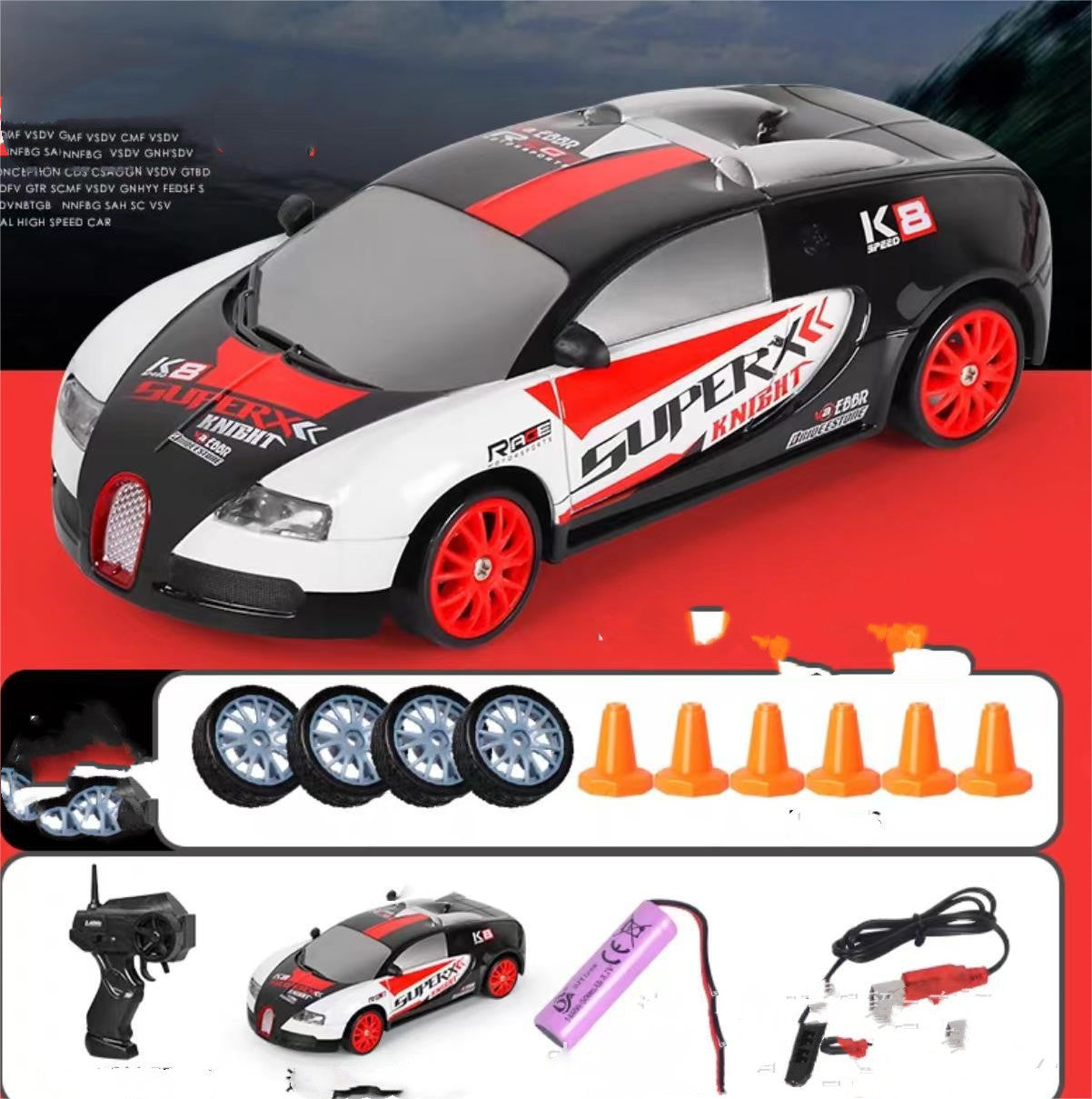 2.4G 4WD RC Drift Car – Remote Control GTR/AE86 Racing Model Vehicle Toy for Kids & Christmas Gifts