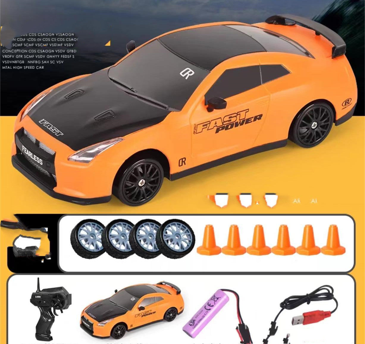 2.4G 4WD RC Drift Car – Remote Control GTR/AE86 Racing Model Vehicle Toy for Kids & Christmas Gifts