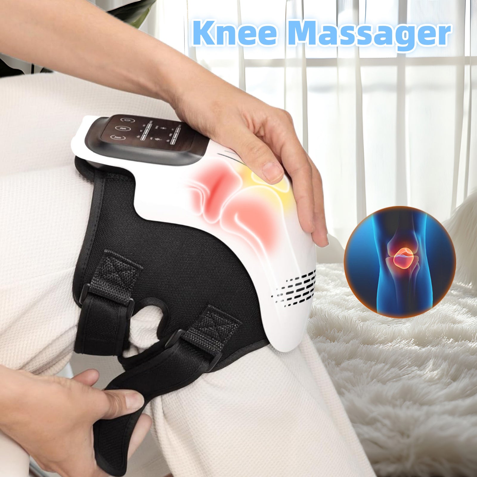 Intelligent Electric Heating Knee Massager – Rechargeable Infrared & Vibration Therapy for Pain Relief and Relaxation