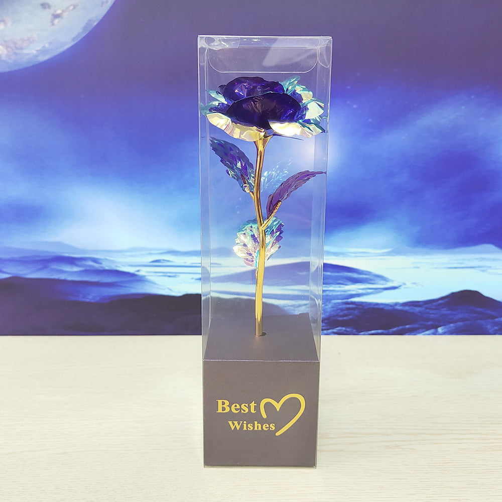 Colorful Gold-Foil Rose – Artificial Eternal Flower Gift for Valentine’s Day, Mother’s Day, and Christmas