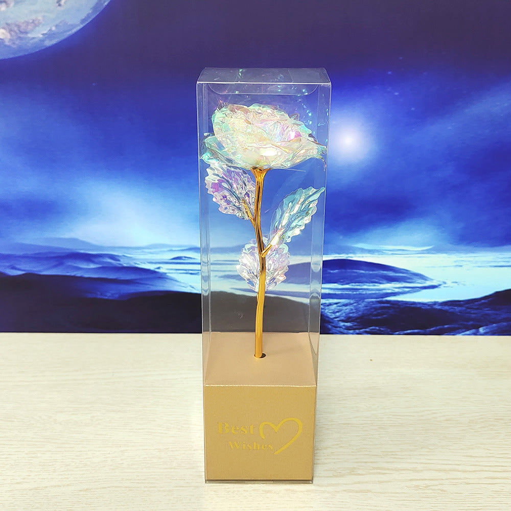 Colorful Gold-Foil Rose – Artificial Eternal Flower Gift for Valentine’s Day, Mother’s Day, and Christmas