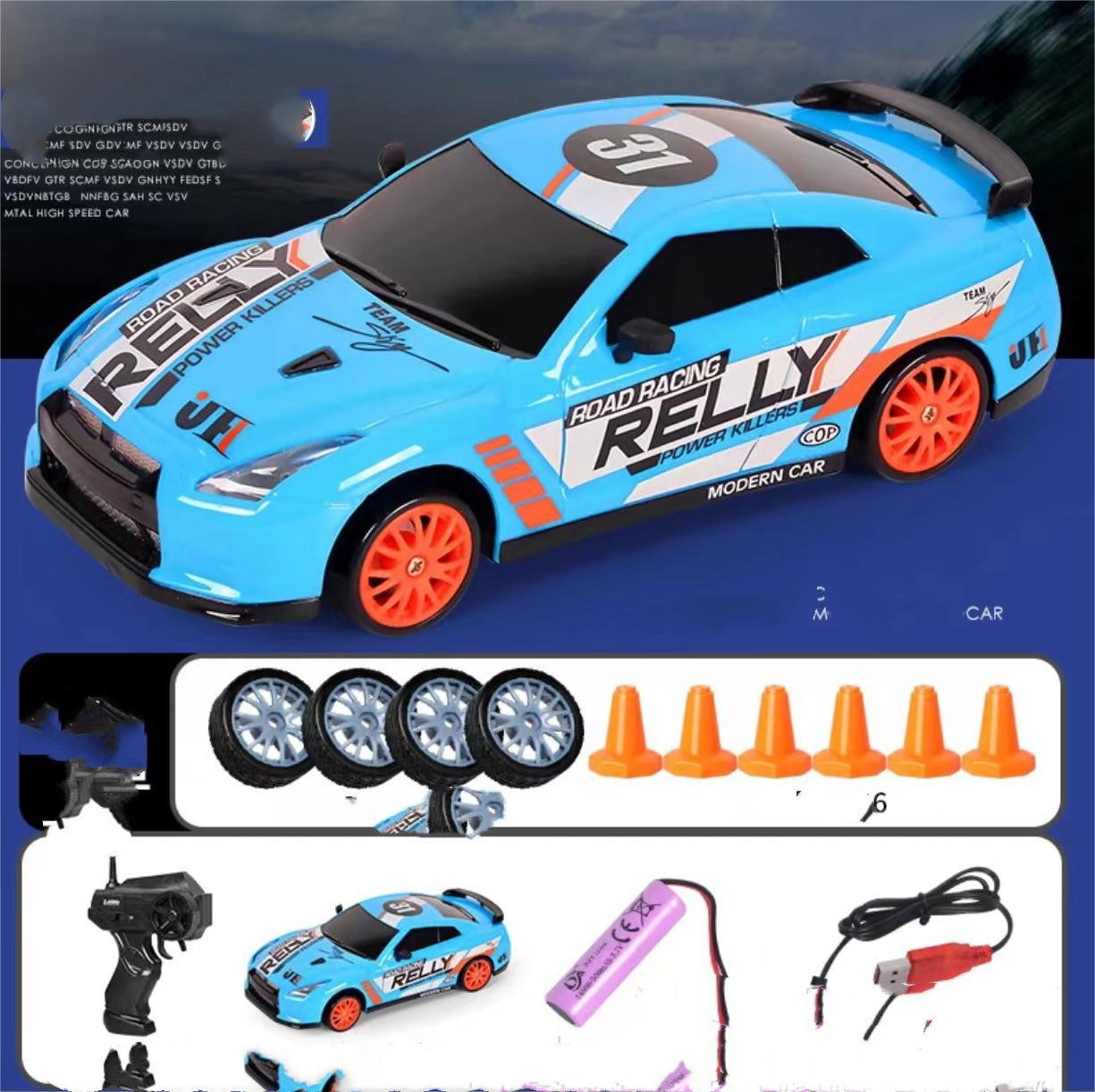 2.4G 4WD RC Drift Car – Remote Control GTR/AE86 Racing Model Vehicle Toy for Kids & Christmas Gifts