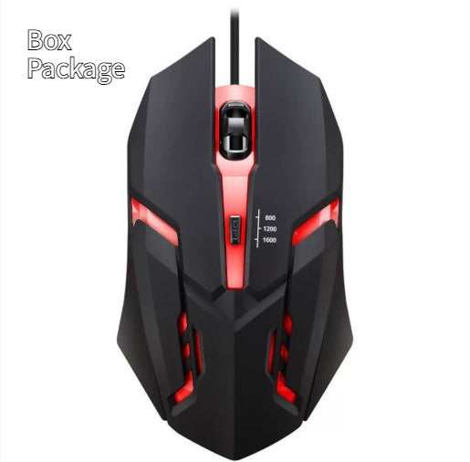 Wired Gaming Mouse – USB E-Sports Mouse with Colorful Breathing Light and Ergonomic Design for Office & Gaming