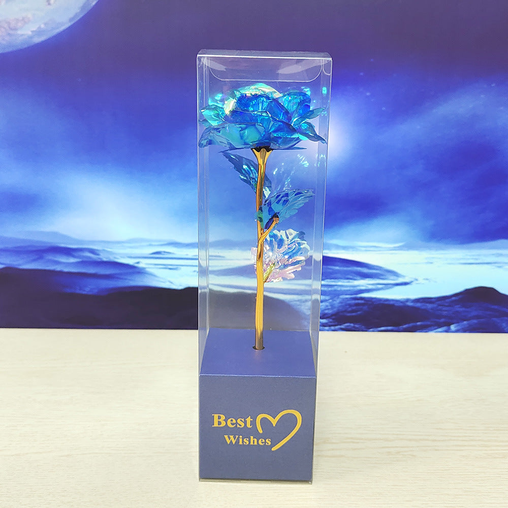 Colorful Gold-Foil Rose – Artificial Eternal Flower Gift for Valentine’s Day, Mother’s Day, and Christmas