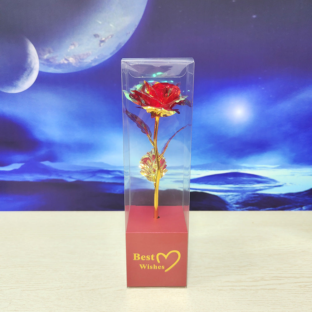 Colorful Gold-Foil Rose – Artificial Eternal Flower Gift for Valentine’s Day, Mother’s Day, and Christmas