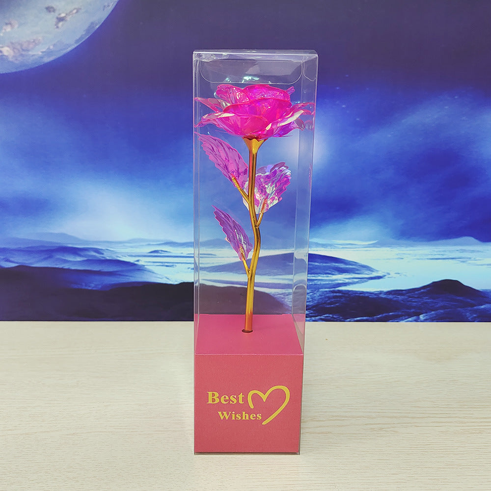 Colorful Gold-Foil Rose – Artificial Eternal Flower Gift for Valentine’s Day, Mother’s Day, and Christmas