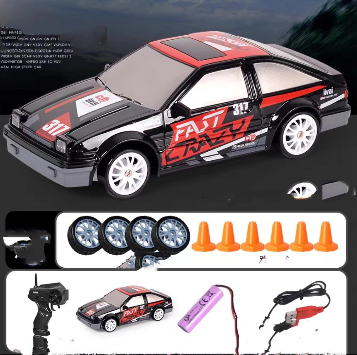 2.4G 4WD RC Drift Car – Remote Control GTR/AE86 Racing Model Vehicle Toy for Kids & Christmas Gifts